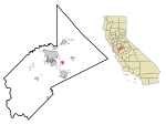 Stanislaus County California Incorporated and Unincorporated areas Hughson Highlighted